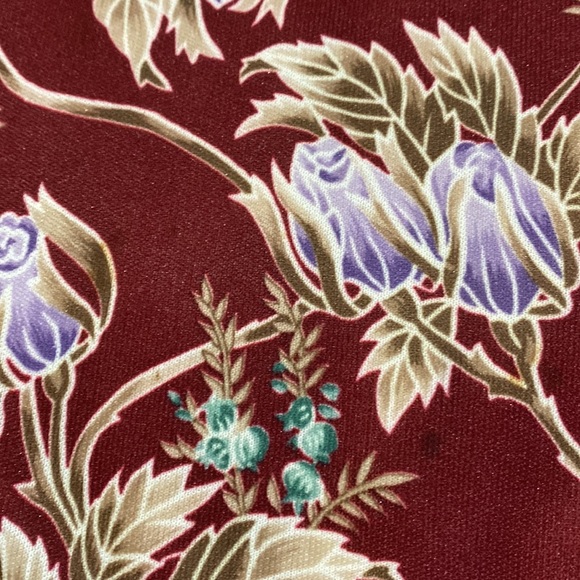 Vintage 70s Mod Fall Floral Dagger Collar Triangle Pull Zipper Front Dress - Picture 10 of 13